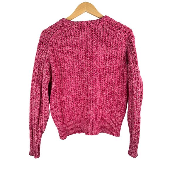 Rag & Bone Edie Cotton blend cardigan Pink preppy chunky sz XS - Picture 3 of 7